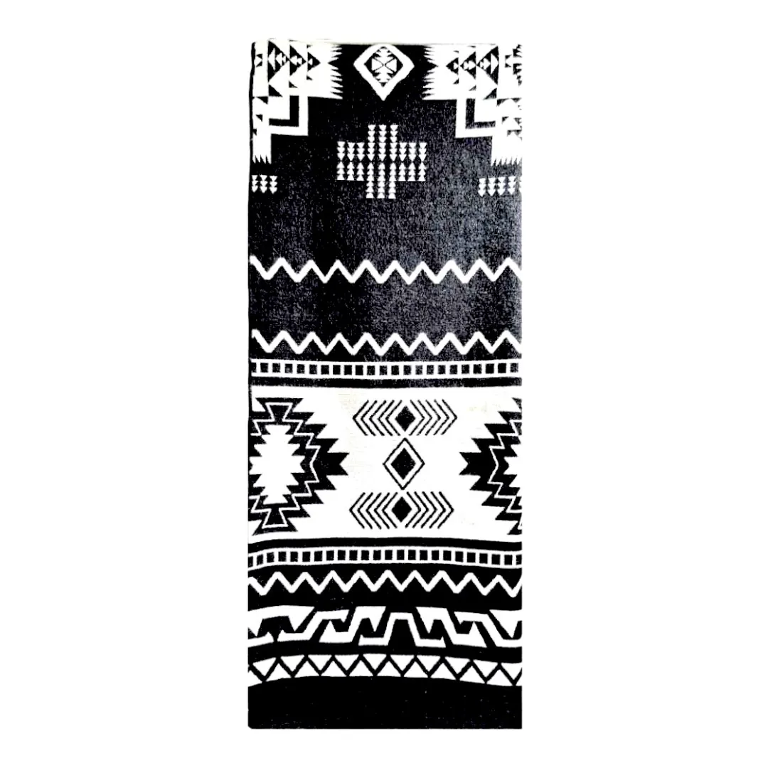 Alpaca Wool Native Blanket Black White