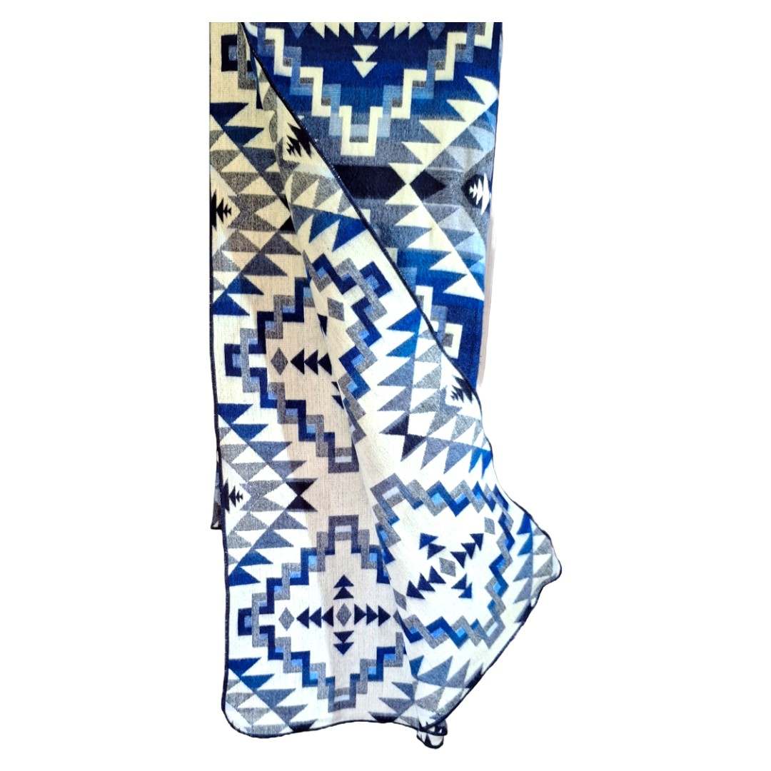 Alpaca Wool Native Blanket Blue Grey