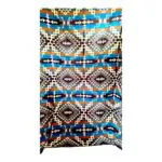 Alpaca Wool Native Blanket Blue Grey Rust