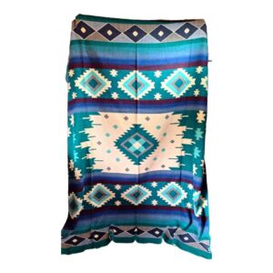 Alpaca Wool Native Blanket Green Blue