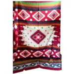 Alpaca Wool Native Blanket Red White
