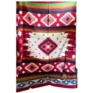 Alpaca Wool Native Blanket Red White