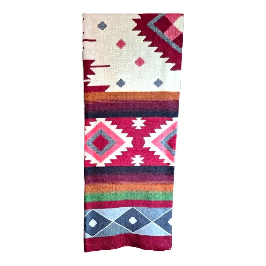 Alpaca Wool Native Blanket Red White