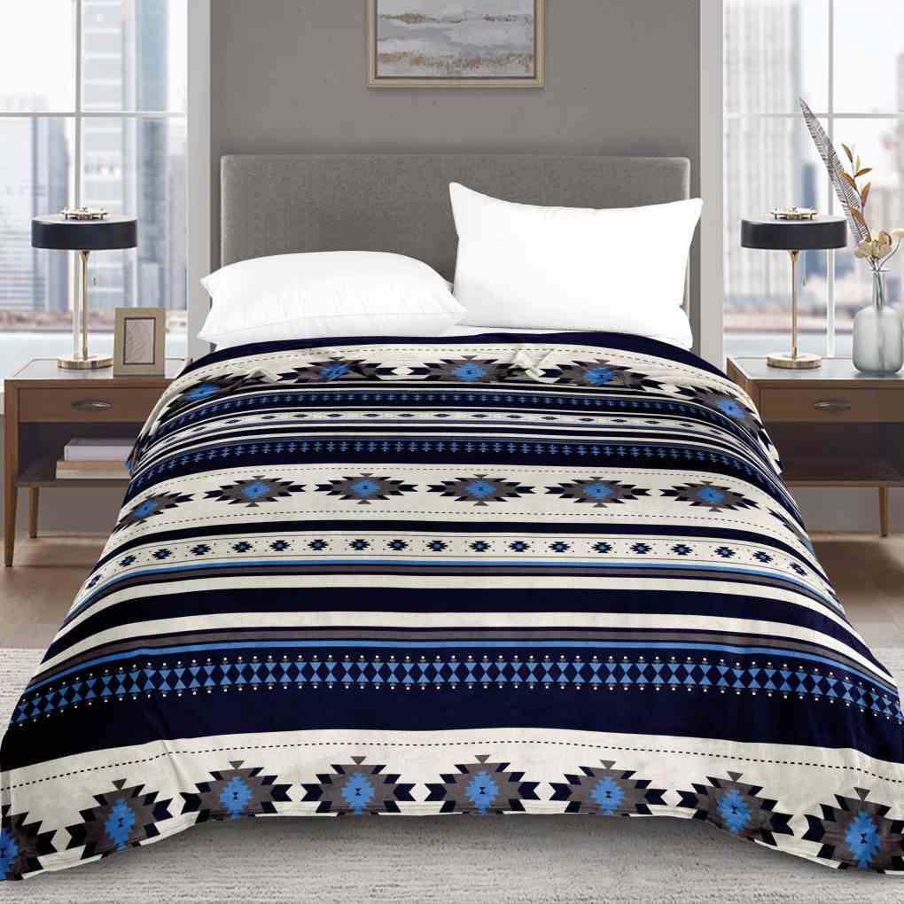 blue white plush fleece blanket krazy bear 3