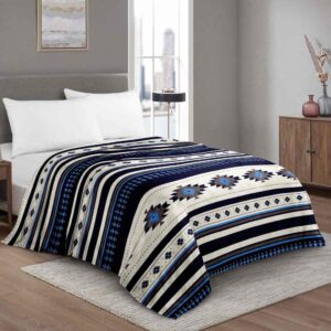blue white plush fleece blanket krazy bear