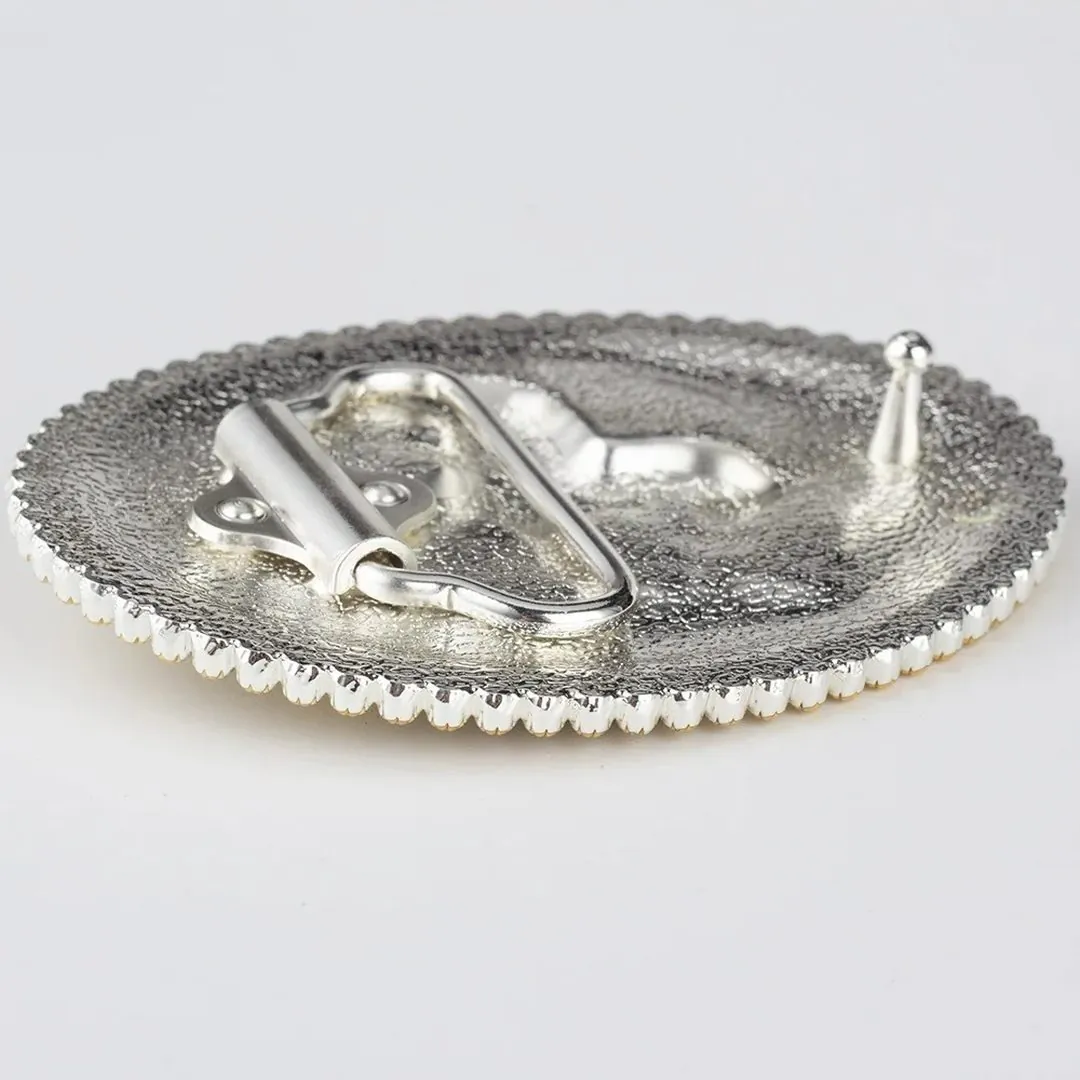 Champion Bull Rider Belt Buckle with Rhinestones-Silver-Black-Gold