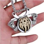 Double Axe Bear Paw Stainless Steel Necklace Gold