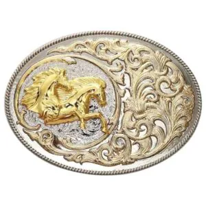 Double Horse Buckle Silver-Gold