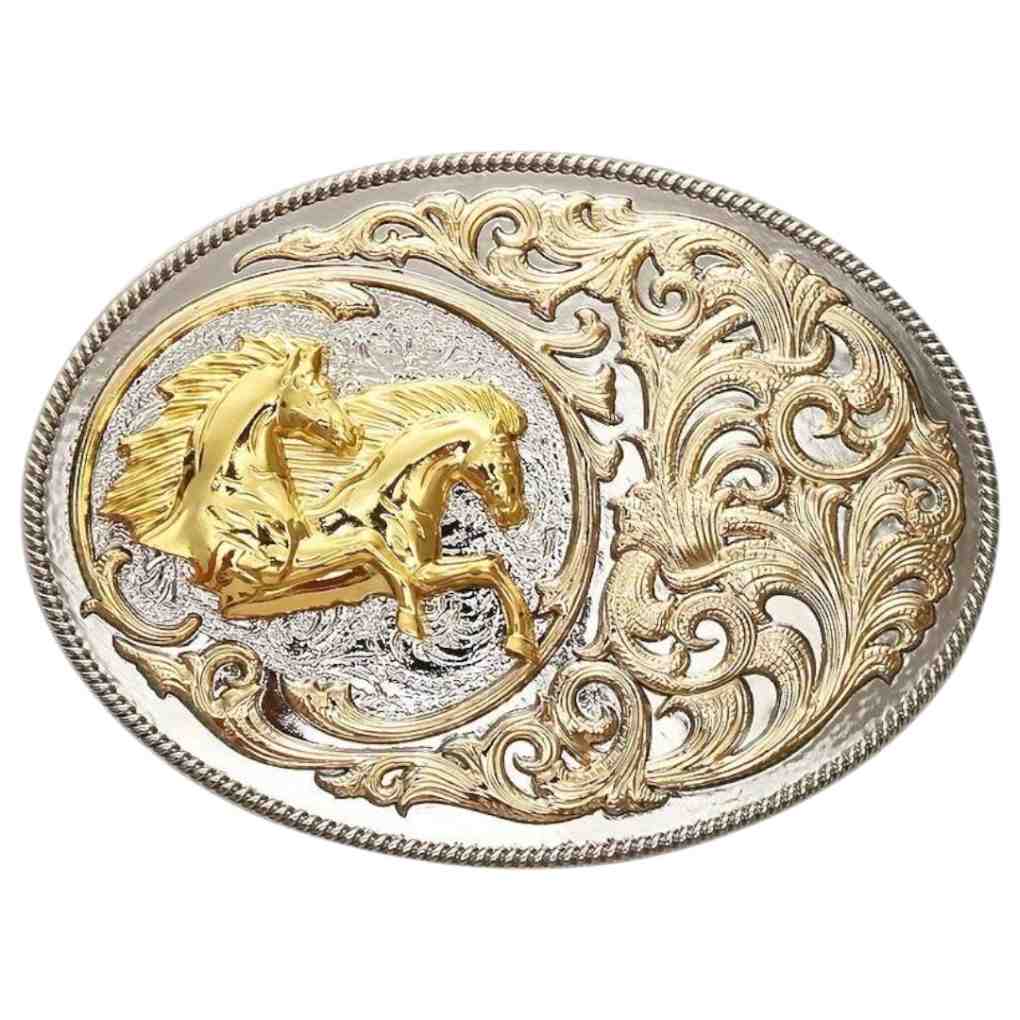 Double Horse Buckle Silver-Gold