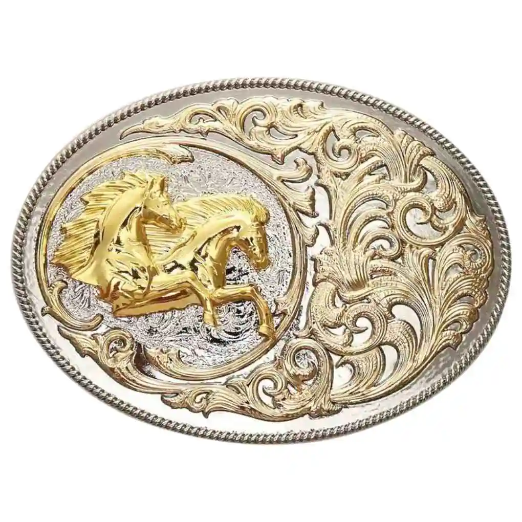 Double Horse Buckle Silver-Gold