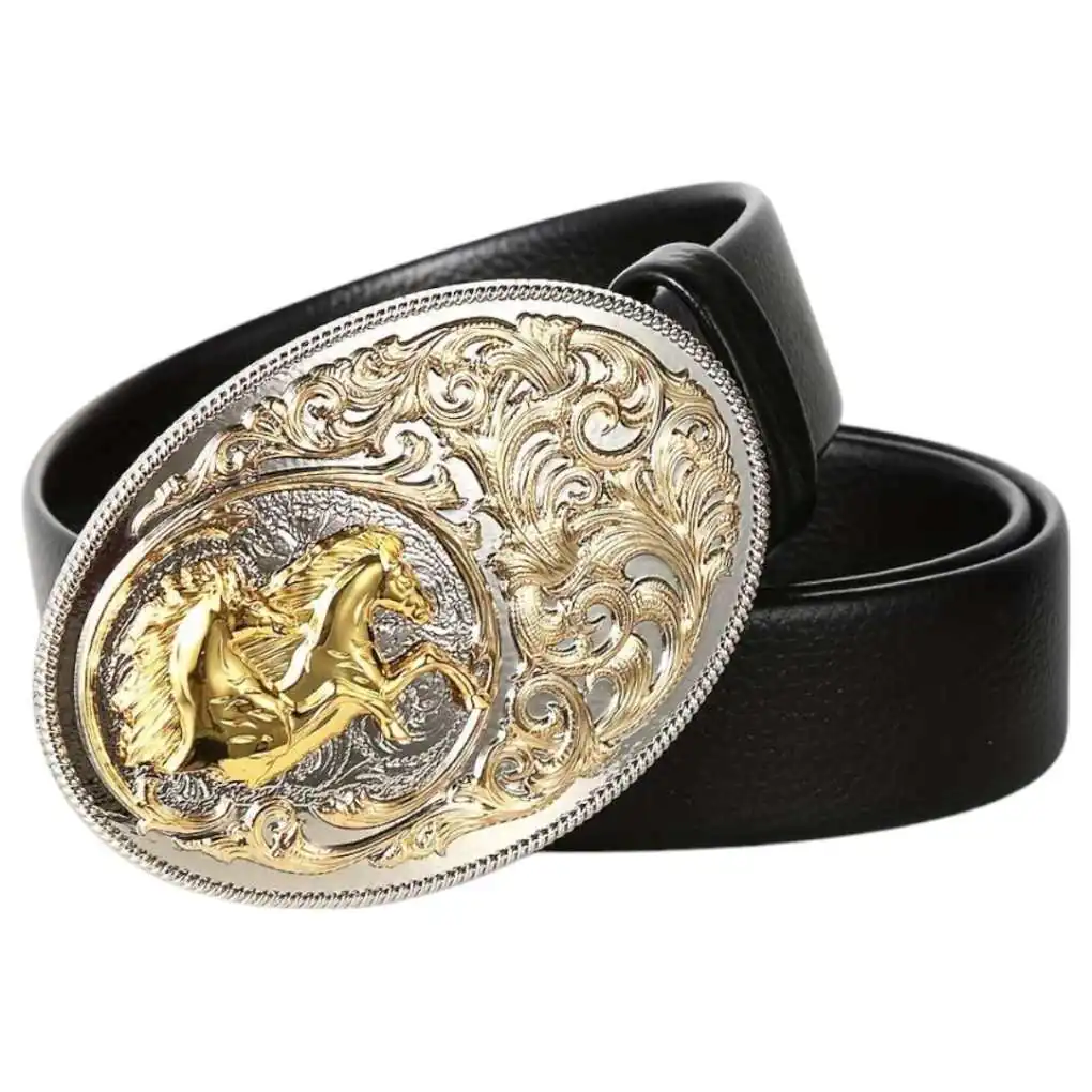 Double Horse Buckle Silver-Gold