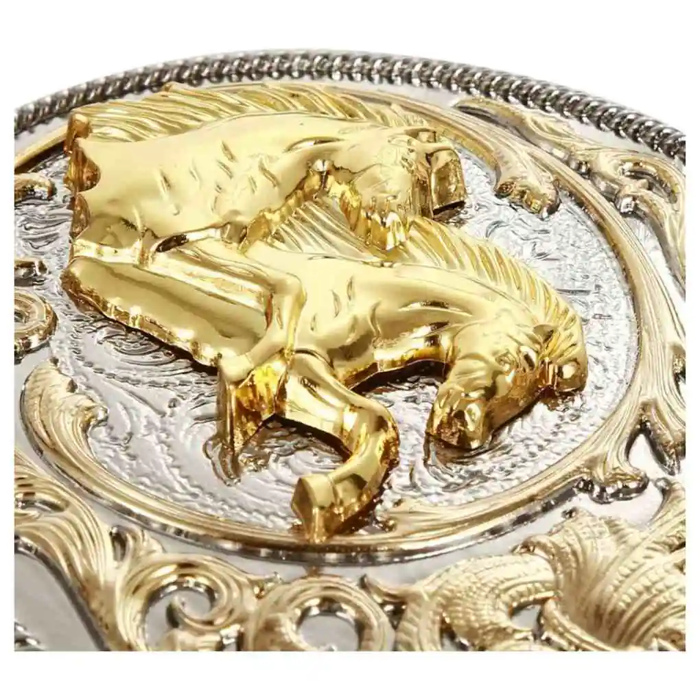 Double Horse Buckle Silver-Gold