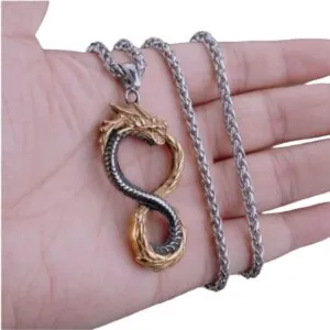 Dragon Snake Stainless Steel Necklace Gold