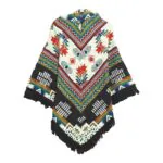 ecuador poncho geometric diamond black gold red 1