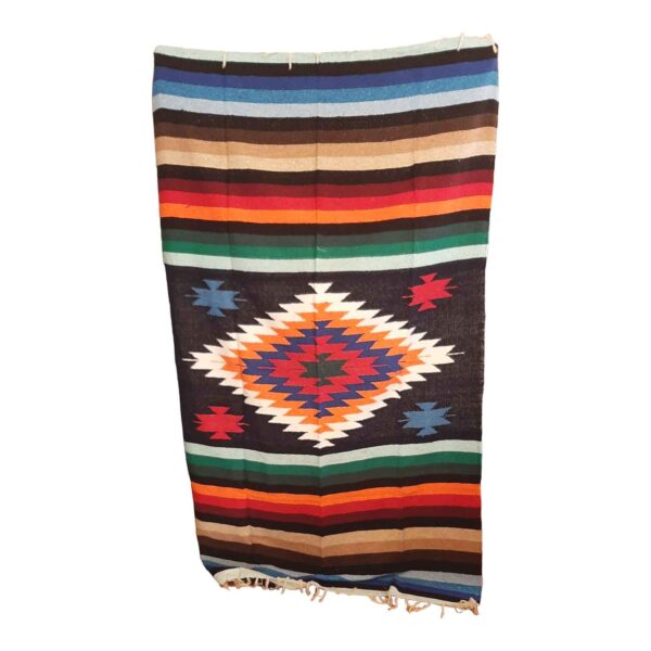 Handloomed Navajo Style Blanket Navy Blue