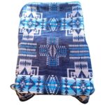 King Size Super Soft Native Aztec Blanket Blue Silver