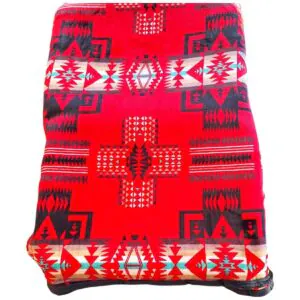 King Size Super Soft Native Aztec Blanket Red Black