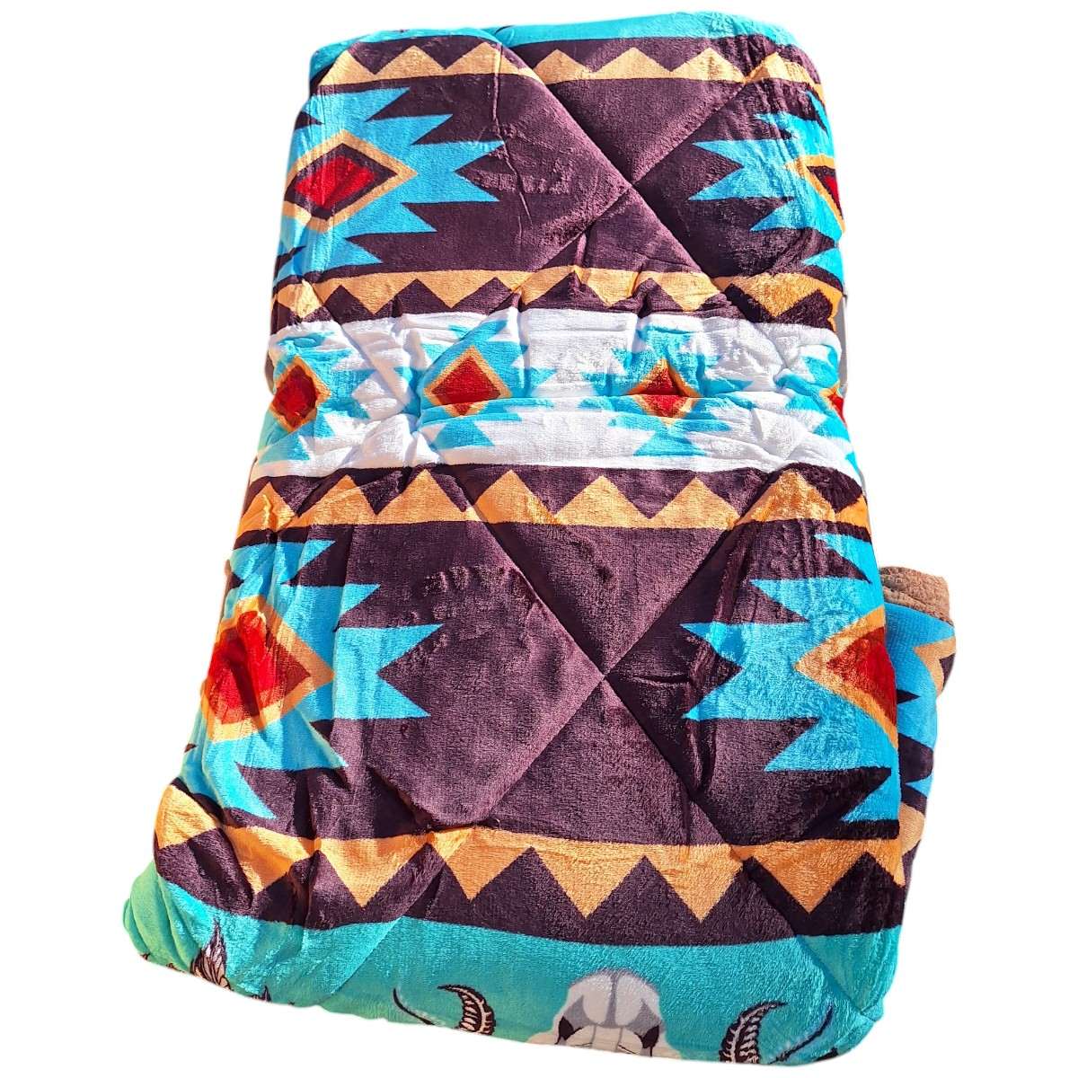 king fleece sherpa green brown steer 2