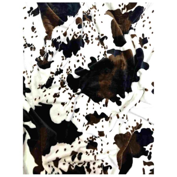 Plush Blanket Black And Brown Cow Print
