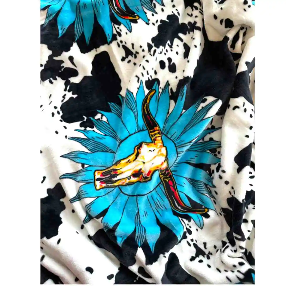 krazy bear blanket tq flower cow