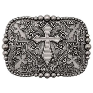 Cross Belt Buckle Antique Silver