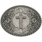 Pewter Colored Cross Belt Buckle 2