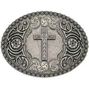Pewter Colored Cross Belt Buckle 2