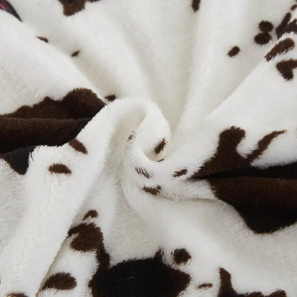 red flower cow plush fleece blanket krazy bear 3