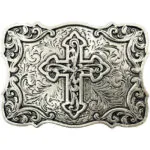 Cross Belt Buckle Antique Silver
