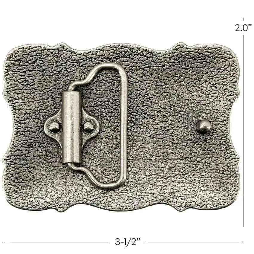Cross Belt Buckle Antique Silver