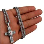 Templar Cross Stainless Steel Necklace Silver