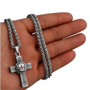 Templar Cross Stainless Steel Necklace Silver