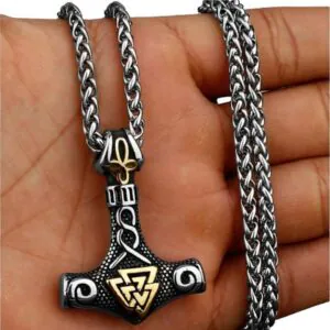 Thor Hammer Stainless Steel Necklace 1 Gold