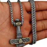 Thor Hammer Stainless Steel Necklace 6 Gold