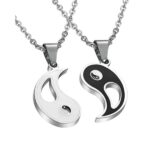 Stainless Steel Yin Yang Couples Necklace Set
