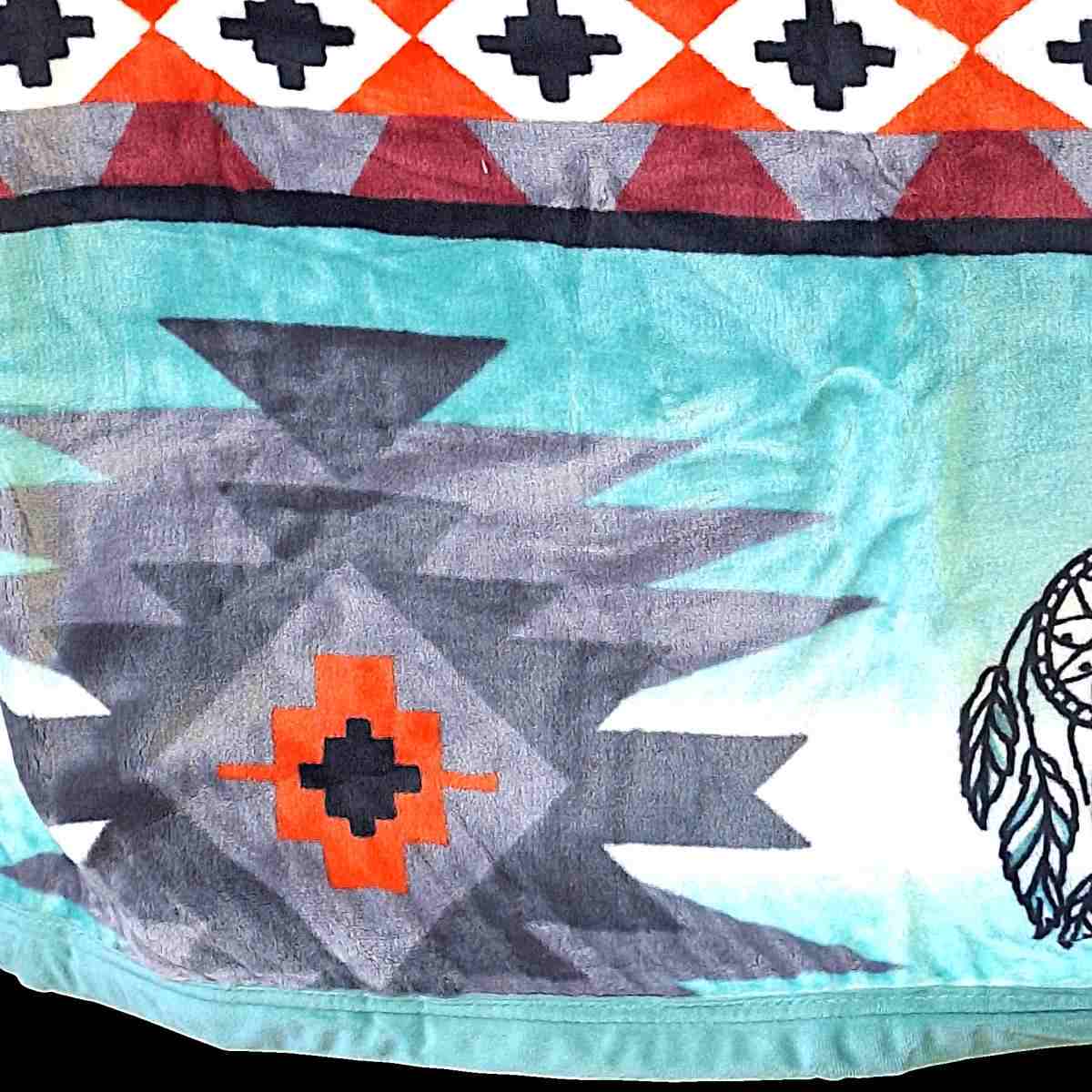 Green and Gray with Horses - Plush Fleece Blanket