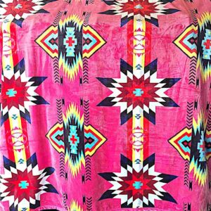 Pink Native Design - Plush Fleece Blanket