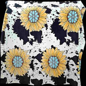 Cow with Sunflower - Plush Fleece Blanket
