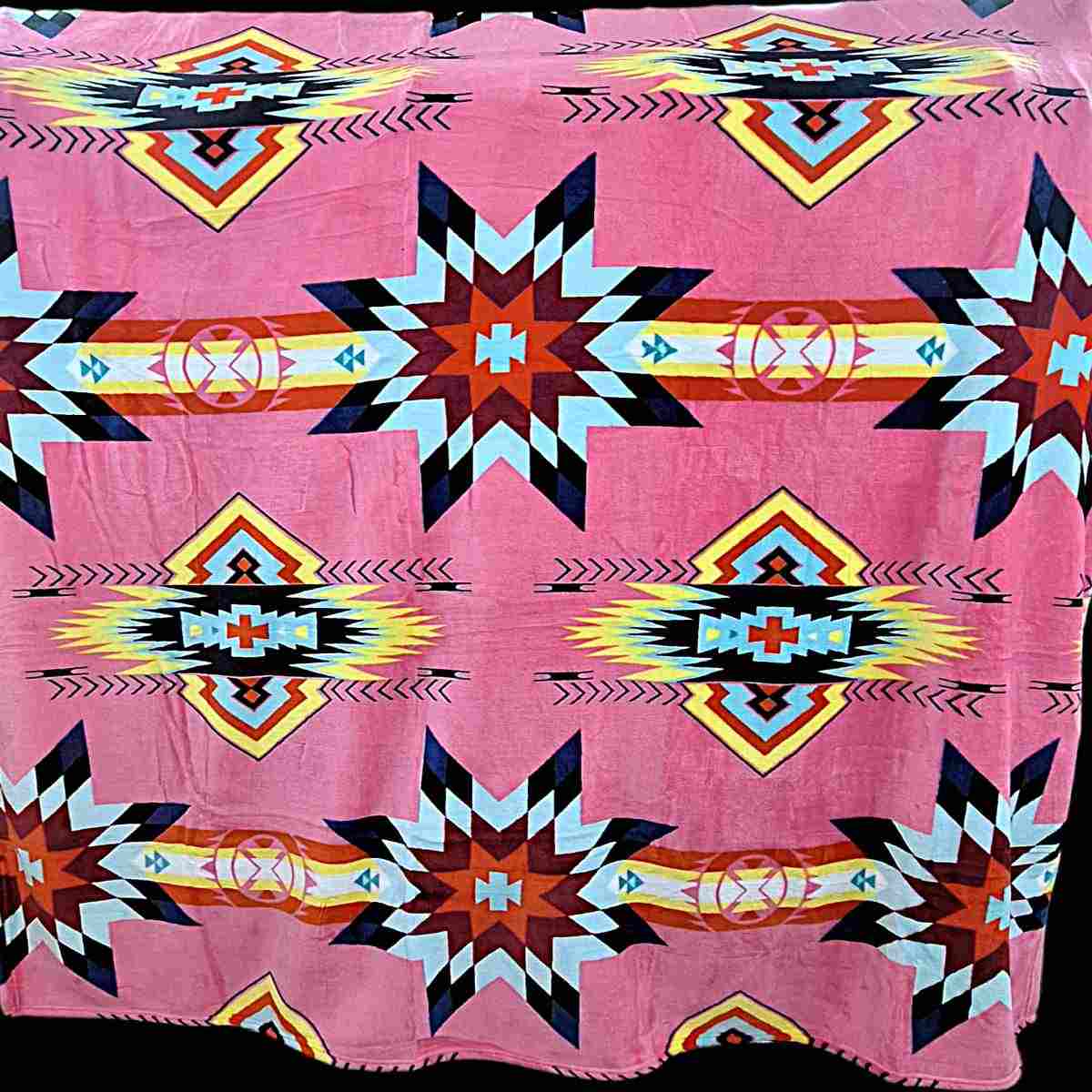 Pink Native Design - Plush Fleece Blanket