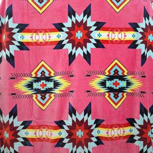 Pink Native Design - Plush Fleece Blanket