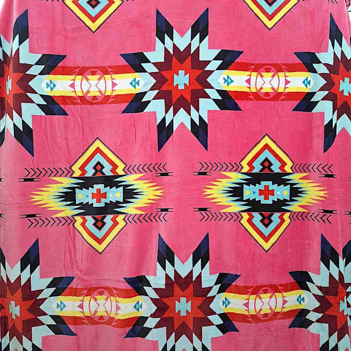 Pink Native Design - Plush Fleece Blanket