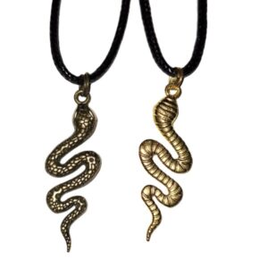 Snake Necklace on Black Cord