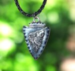Wolf Arrowhead Black Cord Necklace