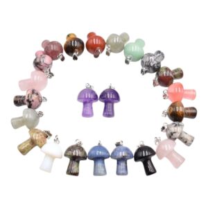 Mushroom Necklace - Crystal and Gemstones
