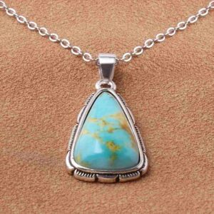 silver pendant with turquoise 133