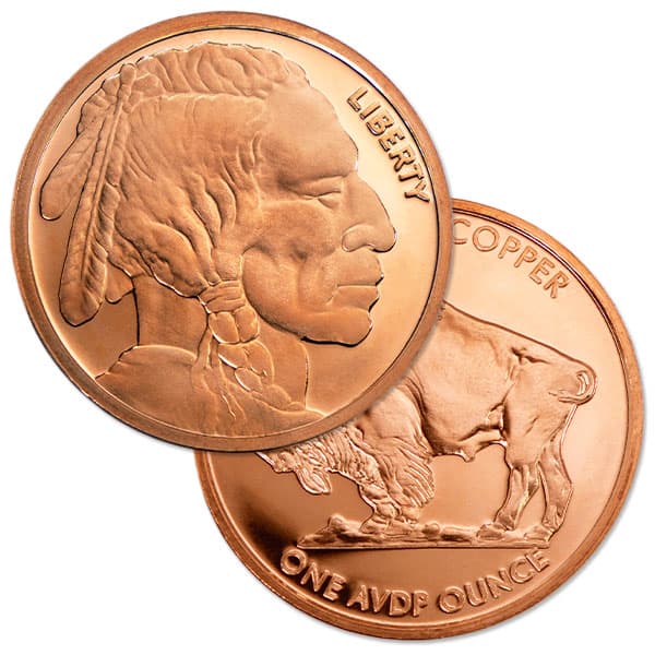 1oz buffalo copper rounds