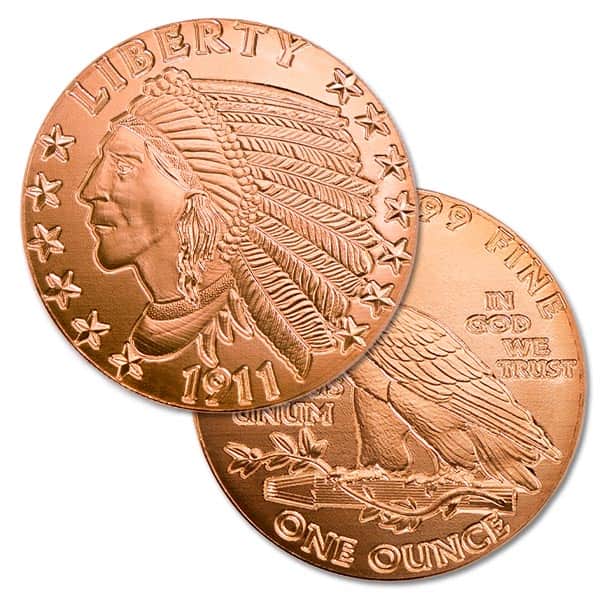 1oz indianhead copper rounds
