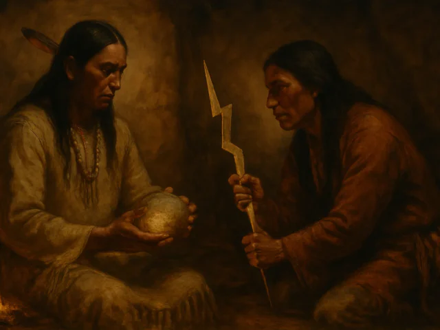 How Ahaiyutaa and Matsailema stole the Thunderstone and the Lightning-Shaft